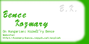 bence kozmary business card